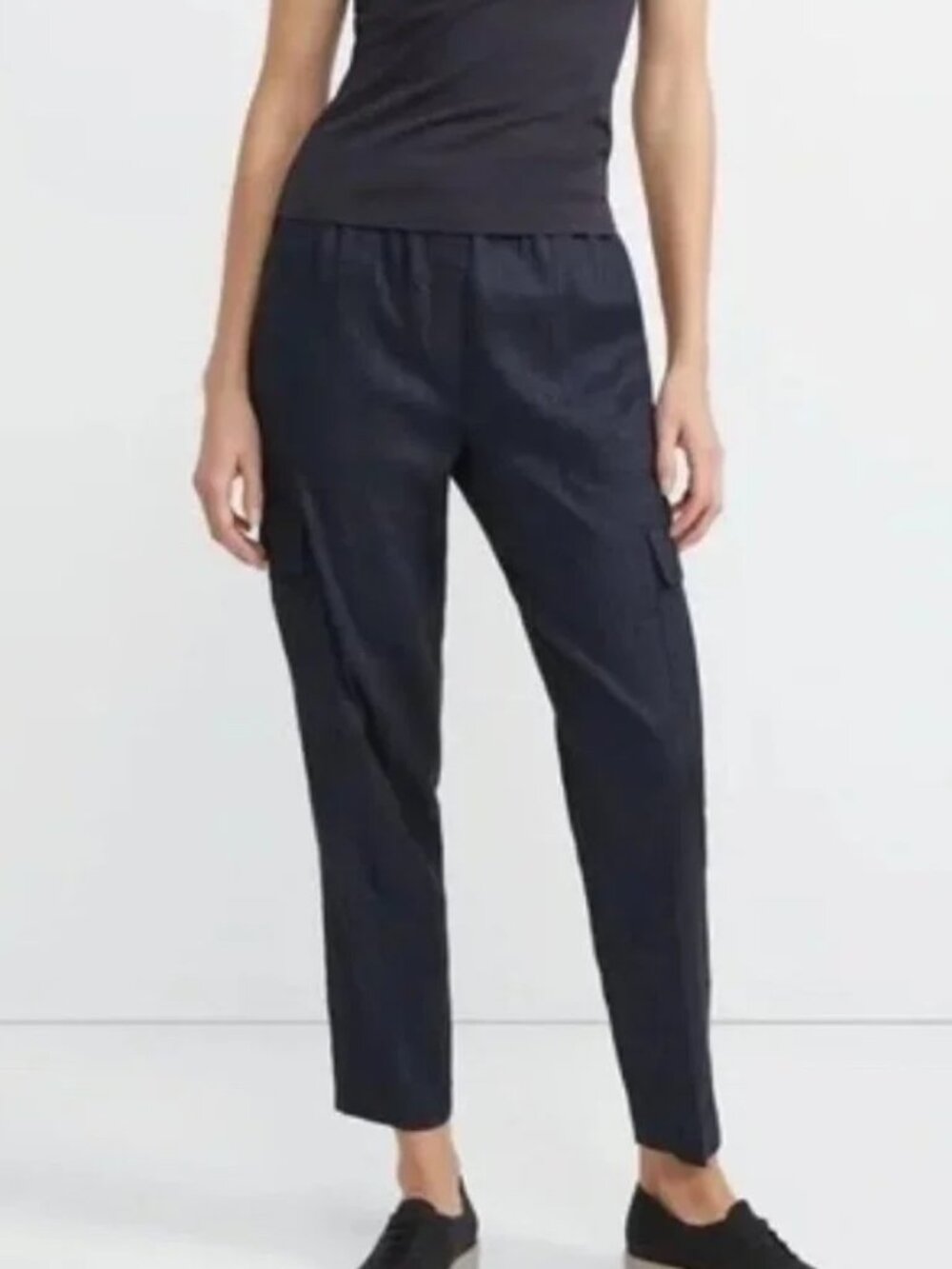 THEORY Easy Cargo Linen Blend Pant in Navy Melange Womens P - *NWT!*